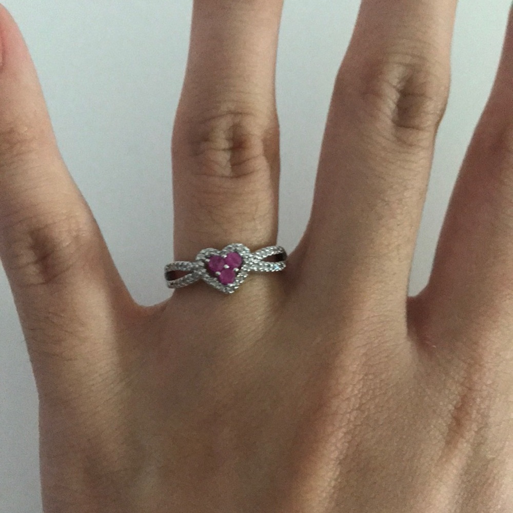 Pink Sapphire Heart Ring